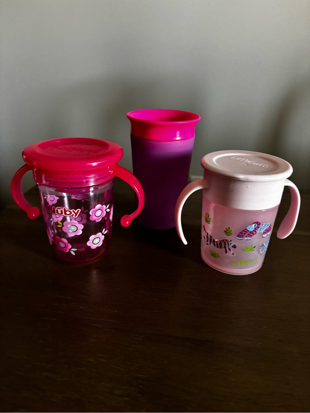 Nuby, Munchkin, and Dr. Browns 360 cups